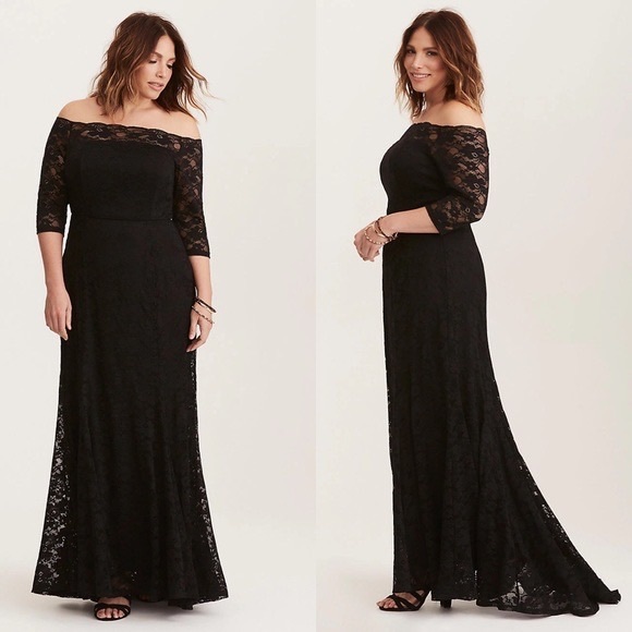 torrid Dresses & Skirts - BNWT Torrid Black Lace Off the Shoulder Formal Dress, Size 28
